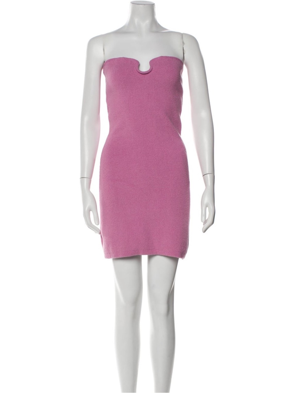 Nanushka Zina Pink Strapless Knit Mini Dress Medium